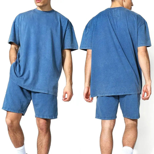 Hot Selling Men's Casual Two-Piece Solid Summer <b>Set</b> Terry Fabric <b>Knitted</b> Polyester/Cotton Quick Dry Short-Sleeved Zipper Polo - Product Image 5