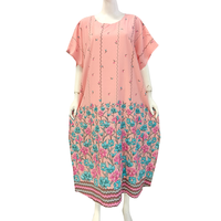Camisón con estampado floral para mujer, cuello en V, manga corta, largo hasta la rodilla, suave, no tejido, cintura elástica, ropa de dormir informal de verano, 100%