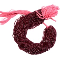 Perles de grenat naturel rouge de haute qualité, facettées, 3mm-4mm, en forme de rondelle, provenant du Mozambique, pour la fabrication de bijoux, fil de pierres en vrac, pour femmes, de la part d'un tiers