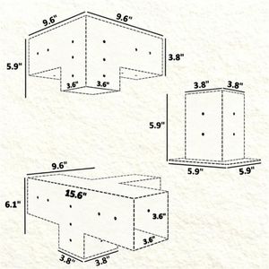 Kit de Pérgola de 8 Piezas con Accesorios de Soporte de Madera para Pérgola, Solo para Gazebo o Pabellón - Product Image 6
