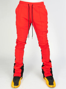 Pantalon de survêtement rouge pour homme, taille élastique, cordon de serrage, bande latérale, vêtements de sport, tenue d'entraînement, sans marque - Product Image 2