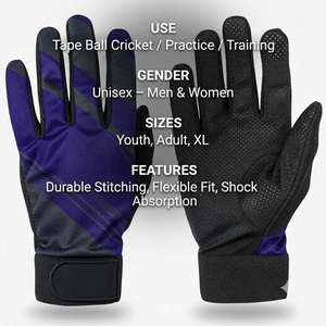 Gants de cricket antidérapants très demandés, avec bande adhésive, prix raisonnable, poignet ajustable et très extensible, pour le cricket. - Product Image 4