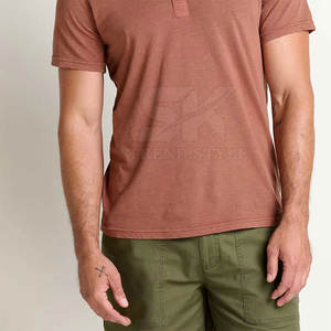 T-shirts Henley personnalisés avec logo 2026, T-shirts Henley unis en gros, T-shirts Henley unis légers - Product Image 4