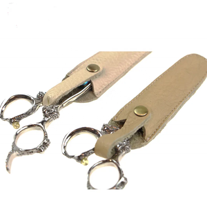 Funda de tijera de peluquero de Material personalizado de cuero de alta calidad, bolsa de tijera Personal de diseño de logotipo personalizado - Product Image 3