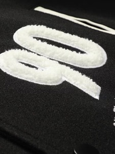 High Quality 100% Cotton Men's Black Varsity <b>Jacket</b> Embroidered Letter T Number 90 Patch Designs Casual Eco-Friendly Breathable - Product Image 6