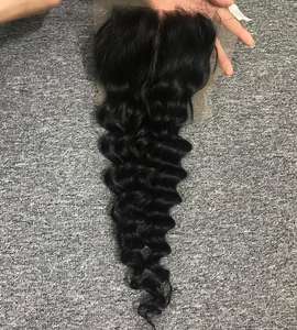 Vietnamien 100% Cuticule Vierge Brute Alignée Remy Extensions de Cheveux Vague d'Eau Frontale Cheveux Dentelle Fermeture Machine Double Trame Tout - Product Image 4