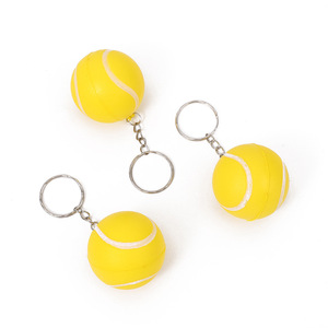 QY Mini Sportball Stress Ball Keychain Squishable PVC Rubber <b>Key</b> <b>Ring</b> <b>Custom</b> Printed Sports Promotional Gift - Product Image 2