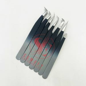 Pinces à cils Somofy Enterprises OEM les plus vendues, durables, grises mates, en acier inoxydable japonais solide - Product Image 3