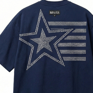 Luxury Rhinestone <b>Star</b> Men's T-Shirt 100% Cotton Polyester/Cotton Oversized Silver Bling Streetwear Breathable Quick Dry - Product Image 3