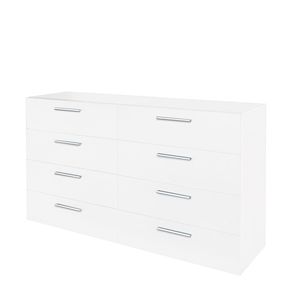 Commode à 8 tiroirs pour sous-sol, meuble de rangement large blanc pour entrée de maison - Product Image 5