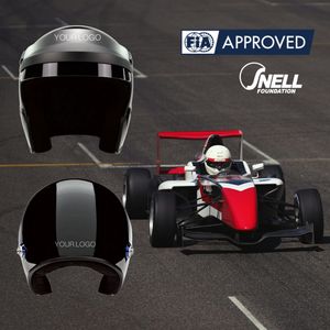 Casque de course professionnel ouvert 3/4 en fibre de verre composite HANS personnalisé 3XS XXL, fabriqué par une usine OEM ODM, conforme aux normes FIA 8859 2015 et SNELL SA2020. - Product Image 2