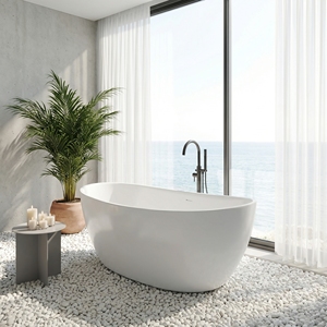 Salvere Freestanding Tub Model FW-8814-70 Modern Style Made by Acrylic for <b>Bathroom</b> Use - Product Image 2