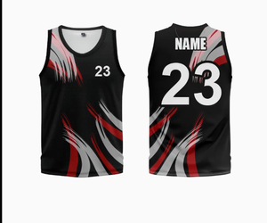Maillot de basketball en jersey brodé de haute qualité, respirant et anti-humidité, avec impression par transfert thermique, vente en gros - Product Image 1