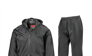 Men's Waterproof Hooded <b>Rain</b> Suit Lightweight Polyester Full Length <b>Jacket</b> and Pants Casual Solid Color Spring Outfit - Product Image 3