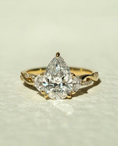 Igi/gia แล็บตัดเพชรวินเทจ14K สีเหลืองงานแต่งงาน/หมั้นแหวน unisex ในงานครบรอบสีขาวทองวิจิตร - Product Image 1