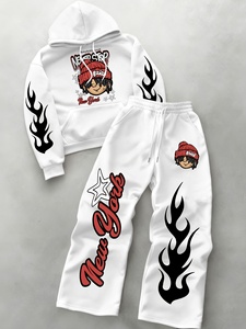Men's White <b>Tracksuit</b> With Fitness Print Full Sleeve Zipper Jacket And Pants Streetwear Style Breathable <b>Polyester</b> <b>Tracksuits</b> - Product Image 1