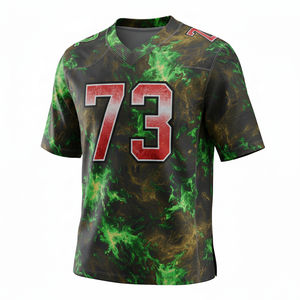 เสื้อฟุตบอลอเมริกันแขนสั้นแบบซับลิเมชั่นสั่งทำพิเศษ ผ้าโพลีเอสเตอร์ 100% ระบายอากาศได้ดี ป้องกันแบคทีเรีย มีไซส์พลัส โลโก้ด้านหน้า สำหรับทีม - Product Image 6