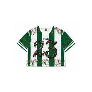Maillot de football américain unisexe personnalisé à rayures florales, coupe oversize et courte, en mesh, qualité supérieure, léger, streetwear, OEM - Product Image 5