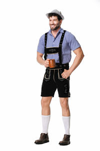 Traje Tradicional Alemán de Oktoberfest en Cuero Genuino de Alta Calidad para Hombre, Lederhosen Bávaro con Logotipo Personalizado, Servicio OEM - Product Image 5