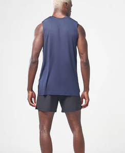 Camiseta sin mangas de hip hop de calle alta Logotipo personalizado Algodón Hombres 250G Algodón Camiseta sin mangas de algodón transpirable Camisetas - Product Image 3