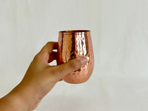 Copper Hammered Glass <b>Barrel</b> Moscow Mule Mug Shot BPA Free Dishwasher Microwave Safe - Product Image 2