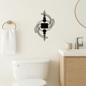 Scultura da Parete in Metallo Geometrica Moderna Fatta a Mano, Decorazione Minimalista Astratta Circolare e Quadrata per Soggiorno - Product Image 3