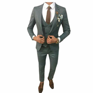 Costume de mariage de luxe 3 pièces pour homme, respirant, grande taille, coupe ajustée, couleur unie, pour affaires et bureau, vente en gros, OEM ODM, tissu peigné - Product Image 6