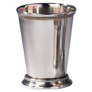 Verres à boire en métal de design élégant, en acier inoxydable argenté, tasses tulipes menthe, gobelets à cocktail pour fêtes et bars - Product Image 5