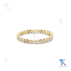 Elegant Bezel Set 4.00MM Lab Grown Round Brilliant Cut Diamond Tennis <b>Bracelet</b> 14K 18K <b>Solid</b> Gold Fine Unisex Luxury Jewelry - Product Image 2