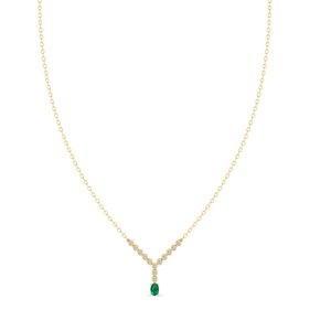 Colliers REYES de luxe en argent sterling 925 avec émeraude ovale de 0,5 carat et moissanite pour elle, bijoux raffinés. - Product Image 6