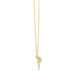 UNIQUE ROSE FLORAL LAB GROWN DIAMOND <b>PENDANT</b> SET IN 18KT <b>SOLID</b> YELLOW <b>GOLD</b> FOR ENGAGEMENT WEDDING VALENTINE GIFT EVERYDAY WEAR - Product Image 3