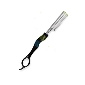 Rasoir professionnel pour affiner les contours du visage et du corps avec lames en acier inoxydable, outil de coiffure texturant à 17 dents pour salons de coiffure - Product Image 1