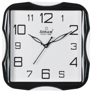Sonam Modern <b>Square</b> <b>Wall</b> <b>Clock</b> Plastic Silent Quartz Analog <b>Clock</b> for Living Room SLQ 01 SWEEP - Product Image 3