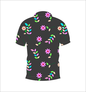 Polo à imprimé floral noir pour hommes, manches courtes, décontracté, mode été, t-shirt de golf - Product Image 2