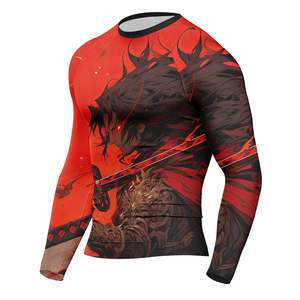 Training Custom Men's Rash Guard-High Quality Compression Wear Breathable Short 100% Polyester Reasonable Price Wholesale - Product Image 3