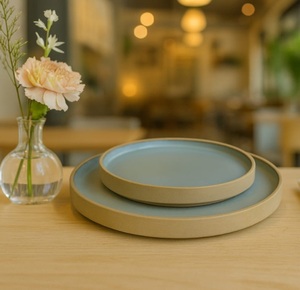 Premium Minimalist Matte Blue <b>Ceramic</b> Dinner <b>Plate</b> – Modern Round Stoneware Serving <b>Plate</b> for Everyday Dining & Home Decor - Product Image 1