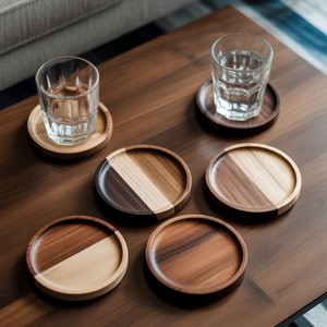 Juego de Posavasos de Madera de Diseño Simple, Redondos, Resistentes al Calor, para Tazas de Café, Té, Vasos, Antideslizantes, Protección de Mesa, Uso en la Cocina - Product Image 3