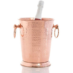 Seau à glace rustique en aluminium finition argent antique pour 4 bouteilles avec poignées – Bac à boissons moderne au meilleur prix - Product Image 2