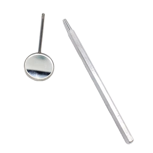 Ensemble de miroirs buccaux dentaires en acier inoxydable avec poignée moletée, instrument chirurgical manuel argenté, instruments dentaires de classe I - Product Image 2