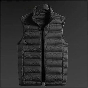 Men's Sleeveless Winter Waterproof Reversible Polyester Filled Ultra Lightweight Puffer Coat 90% White <b>Duck</b> <b>Down</b> Hip Hop Style - Product Image 6