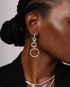 Diamond Statement Earrings Detachable <b>Huggies</b> Dangle Custom 14K <b>Solid</b> <b>Gold</b> 925 Silver Round Lab Grown Luxury Jewelry's Wholesale - Product Image 5
