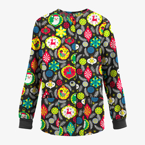 Blouse d'uniforme médical unisexe à fermeture éclair intégrale, imprimé cachemire, en polyester tissé de haute qualité, personnalisable, avec coutures invisibles - Product Image 5