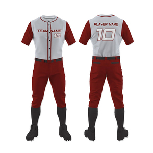 Custom Baseball Jersey Gray Red Sleeve Team <b>Name</b> Number 10 Softball Uniform - Product Image 2