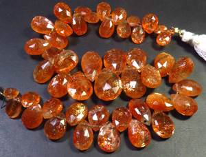 Piedras Preciosas de Sunstone con Facetas de Arcoíris en Forma de Pera, 7-16 mm, Hermoso Brillo Natural, Confeti de Primera Calidad, Naranja, 9 Pulgadas, para Joyería - Product Image 6
