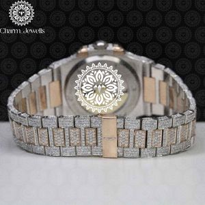 Reloj de Lujo para Hombre Charm_Jewells, Caja Tonneau de Acero Inoxidable de 42 mm, Cuarzo Analógico, Esfera con Incrustaciones de Diamantes, Cristal de Zafiro - Product Image 3
