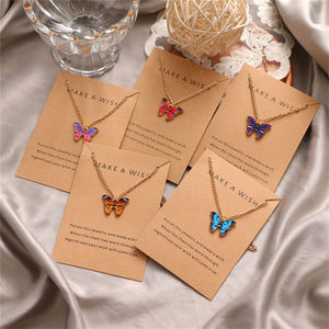 Hot Sale Lab Created Fashion Card Resin <b>Cross</b> <b>Chain</b> Pendant Necklace Alloy Bohemian Enamel Butterfly Trendy Women Daily Life - Product Image 1