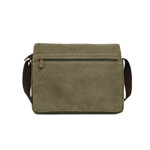 Sac messager en toile avec bandoulière, fermeture éclair, style vintage durable, unisexe, capacité 1L, couleur unie, pour affaires et voyages - Product Image 3