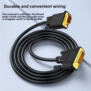 สายเคเบิล DVI VGA แบบแอคทีฟ 24 พลัส 1 พิน ความละเอียด 1080p แบบถักเกลียว บรรจุภัณฑ์แบบม้วน ยาว 1.8 เมตร หัวต่อชุบทอง สำหรับจอคอมพิวเตอร์และโปรเจคเตอร์ - Product Image 4