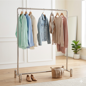 Porte-vêtements pliable Bros Display, robuste, en métal chromé, amovible, OEM ODM Vietnam - Product Image 4