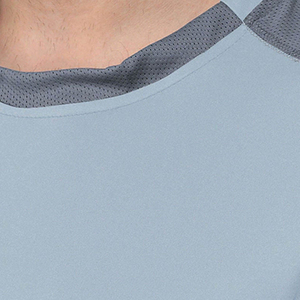 T-shirt décontracté à col en V pour homme, à blocs de couleur, manches courtes, tricoté, coupe ample, rouge et noir unis, en Spandex/Polyester, anti-rétrécissement - Product Image 6